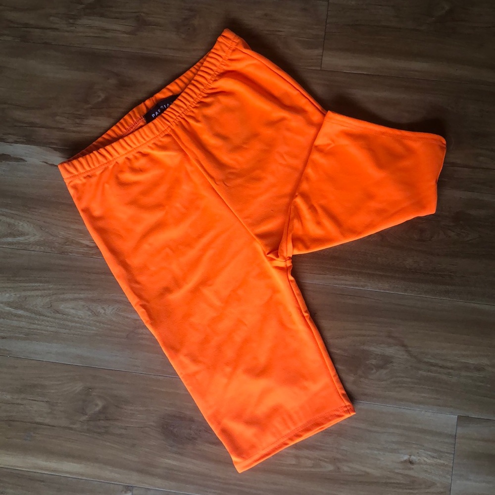 Neon Orange Biker Shorts